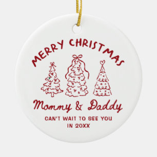 Persoonlijke Fantasievolle Baby Aankondiging Ornam Keramisch Ornament