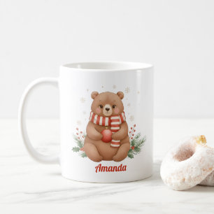 Persoonlijke Fantasievolle Beer Kerstmug Koffiemok