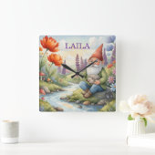 Persoonlijke fantasievolle kabouter wandklok (Huis)