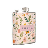 Persoonlijke Fantasievolle Wilde Bloemenweide Heupfles (Rechts)