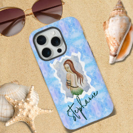Persoonlijke Fantasy Boho Zeemeermin Blauwe Turquo iPhone 15 Pro Case