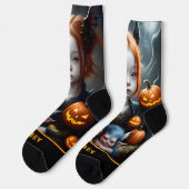 Persoonlijke Fantasy Kunst Duivel Halloween Sokken (Links)