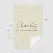 Persoonlijke 'Father of the Bride' Crème Golfhanddoek (Insitu)