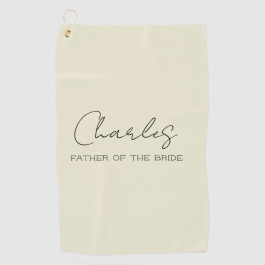 Persoonlijke 'Father of the Bride' Crème Golfhanddoek (Voorkant)