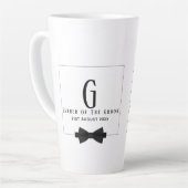 Persoonlijke 'Father of The Groom' Monogram Vlinde Latte Mok (Linkerhoek)