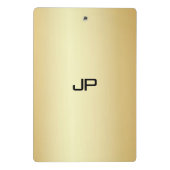 Persoonlijke Faux Gold Elegant Monogram Sjabloon Mini Klembord (Achterkant)