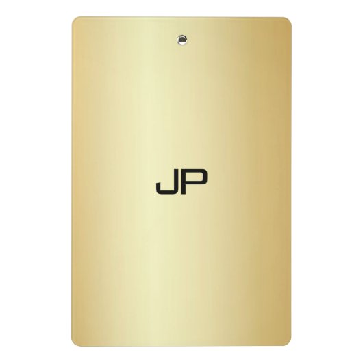 Persoonlijke Faux Gold Elegant Monogram Sjabloon Mini Klembord (Achterkant)