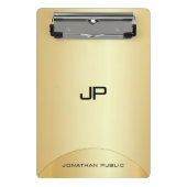 Persoonlijke Faux Gold Elegant Monogram Sjabloon Mini Klembord (Voorkant)