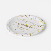 Persoonlijke Faux Gold Foil Confetti Afstuderen Papieren Bordje (Gekanteld)