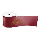 Persoonlijke Faux-Gold Foil Merry-kerst Satijnen Lint (Spoel)