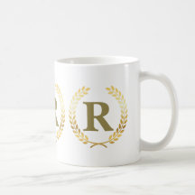 Persoonlijke Faux Goldleaf Mok met Lauwerkrans