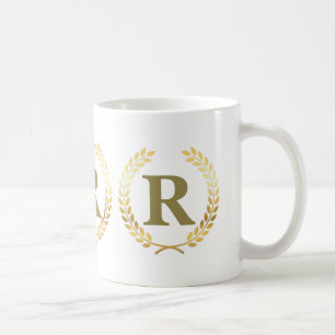 Persoonlijke Faux Goldleaf Mok met Lauwerkrans