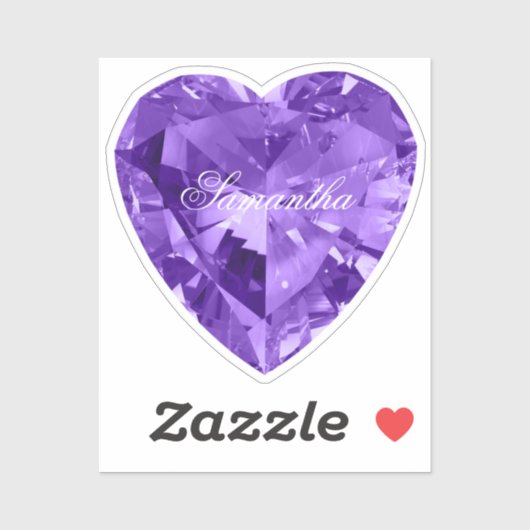 Persoonlijke Faux Shiny Amethyst Paarse Gemstone Sticker (Vel)
