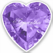 Persoonlijke Faux Shiny Amethyst Paarse Gemstone Sticker (Voorkant)