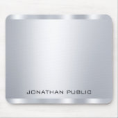 Persoonlijke Faux Silver Metallic look-Sjabloon Muismat (Voorkant)