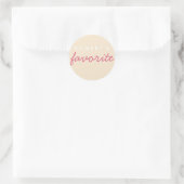 Persoonlijke favoriete Blush Champagne Ronde Sticker (Tas)