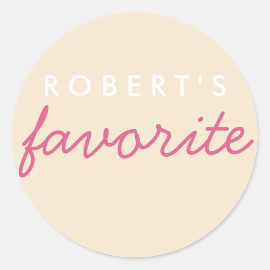 Persoonlijke favoriete Blush Champagne Ronde Sticker (Voorkant)