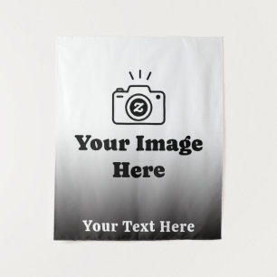 Persoonlijke favoriete foto met tekst wandkleed