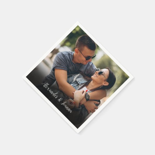 Persoonlijke favoriete fotoscriptnaam servet (Hoek)