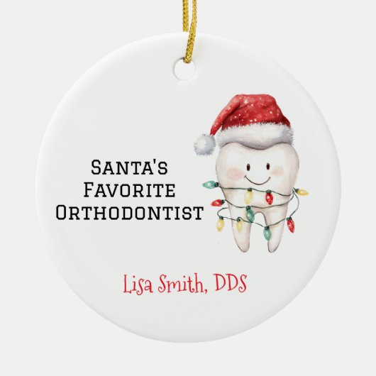 Persoonlijke favoriete orthodontist van de Kerstma Keramisch Ornament (Voorkant)