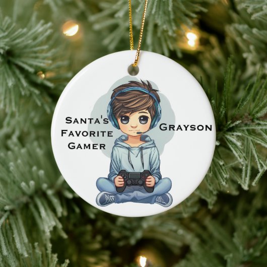 Persoonlijke favoriete videogamer van de Kerstman Keramisch Ornament (Boom)