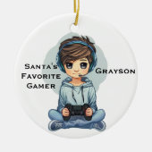 Persoonlijke favoriete videogamer van de Kerstman Keramisch Ornament (Voorkant)