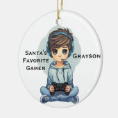 Persoonlijke favoriete videogamer van de Kerstman Keramisch Ornament (Links)
