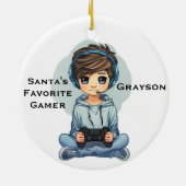 Persoonlijke favoriete videogamer van de Kerstman Keramisch Ornament (Achterkant)