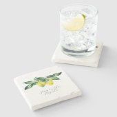 Persoonlijke Favorieten Waterverf Citroen Botanisc Stenen Onderzetter (Zijkant)