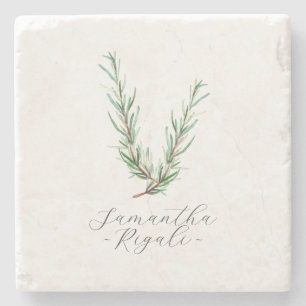 Persoonlijke Favorieten Waterverf Rozemarijn Stenen Onderzetter