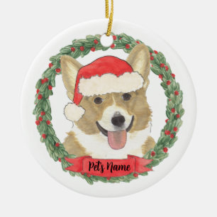 Persoonlijke Fawn Corgi Keramisch Ornament