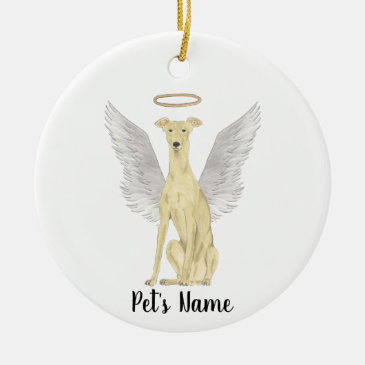 Persoonlijke Fawn Greyhound Sympathie Memorial Keramisch Ornament (Voorkant)