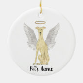 Persoonlijke Fawn Greyhound Sympathie Memorial Keramisch Ornament (Achterkant)