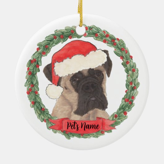 Persoonlijke Fawn Mask Boxer Keramisch Ornament (Achterkant)