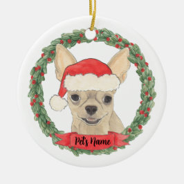 Persoonlijke Fawn Tan Cream Chihuahua Keramisch Ornament