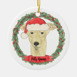 Persoonlijke Fawn Tan Greyhound Keramisch Ornament