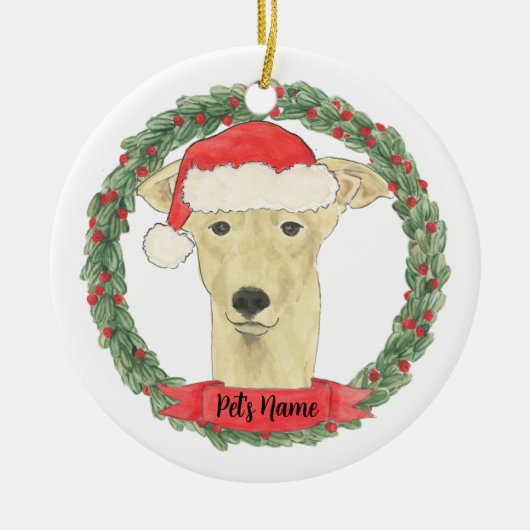 Persoonlijke Fawn Tan Greyhound Keramisch Ornament (Voorkant)