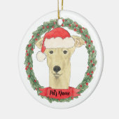 Persoonlijke Fawn Tan Greyhound Keramisch Ornament (Links)