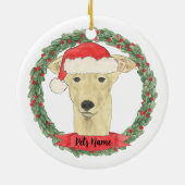 Persoonlijke Fawn Tan Greyhound Keramisch Ornament (Achterkant)