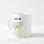 Persoonlijke Fawn Tan Long Haered Chihuahua Koffiemok (Voorkant links)