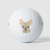 Persoonlijke Fawn Tan Short Hazard Chihuahua Golfballen (Voorkant)