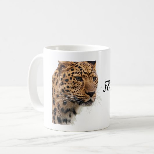 Persoonlijke Fearless Tijger Mok met Aangepaste Na (Voorkant links)