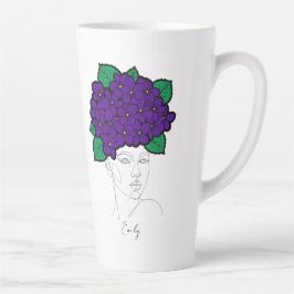 Persoonlijke februari geboortebloem Kroon Kunst Latte Mok