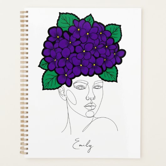 Persoonlijke februari geboortebloem kroon kunst planner (Voorkant)