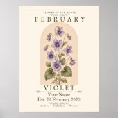 Persoonlijke februari geboortebloemposter poster (Voorkant)