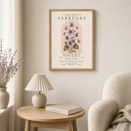 Persoonlijke februari geboortebloemposter poster