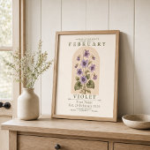 Persoonlijke februari geboortebloemposter poster