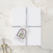Persoonlijke februari geboortemaandbloem cadeaulabel (Met Touw)