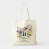 Persoonlijke februarigeboortedagsbloem Libelle Boo Tote Bag (Voorkant)
