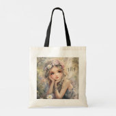 Persoonlijke Fee Waterverf Bloemenmeisje Trouwfees Tote Bag (Achterkant)